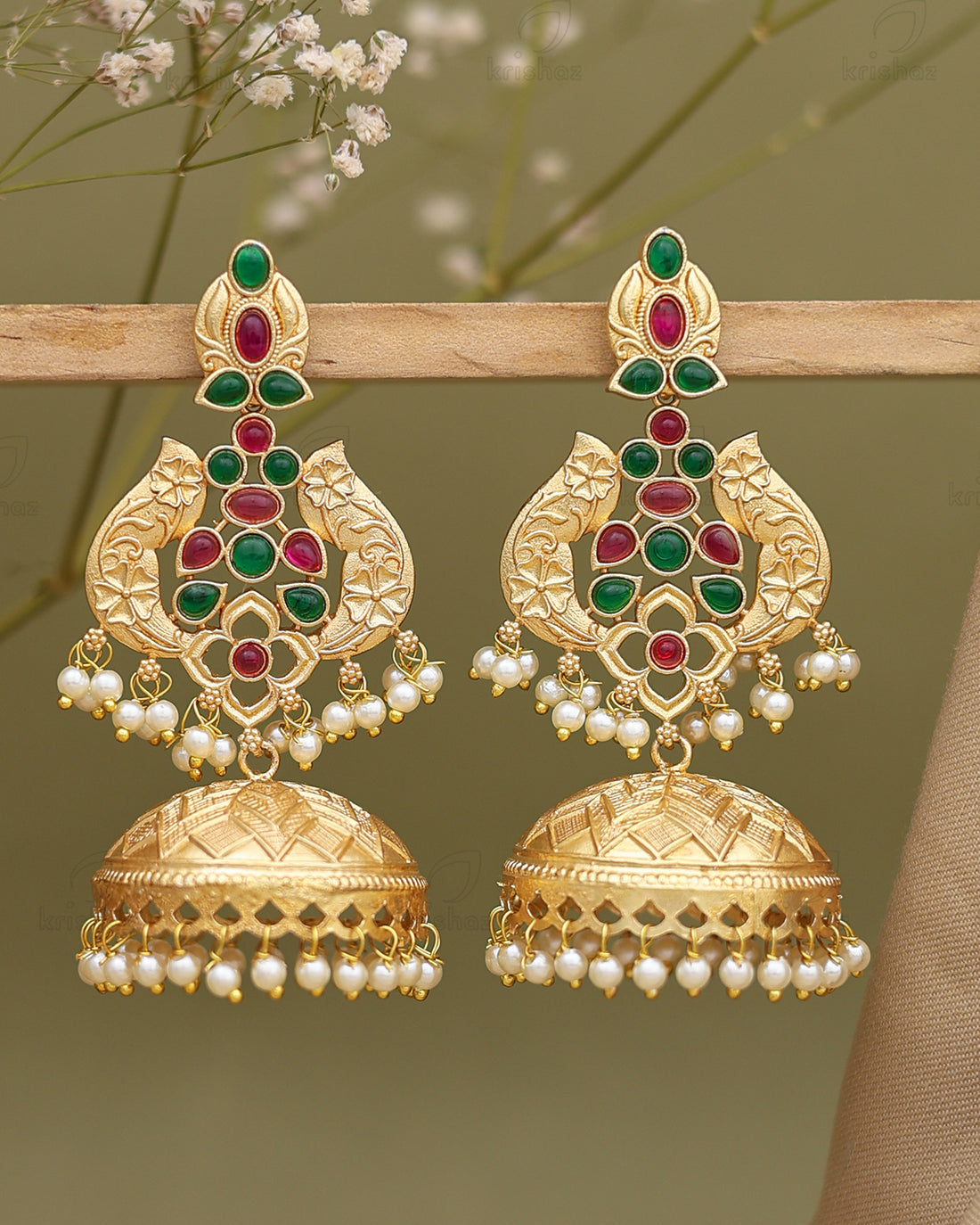 Preeti Golden Jhumki Earings