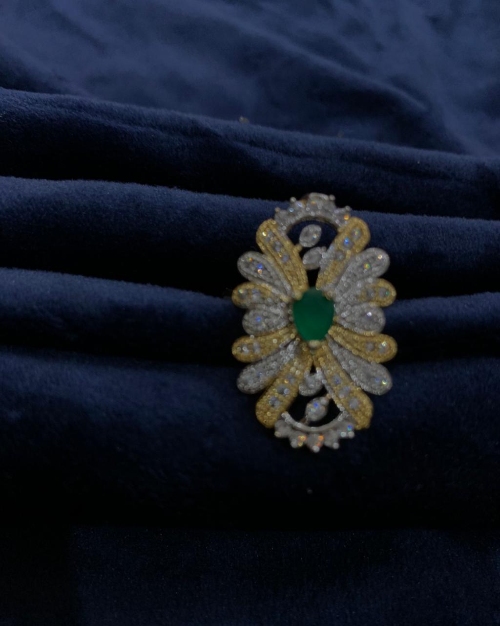 AD Ring In Green  Color