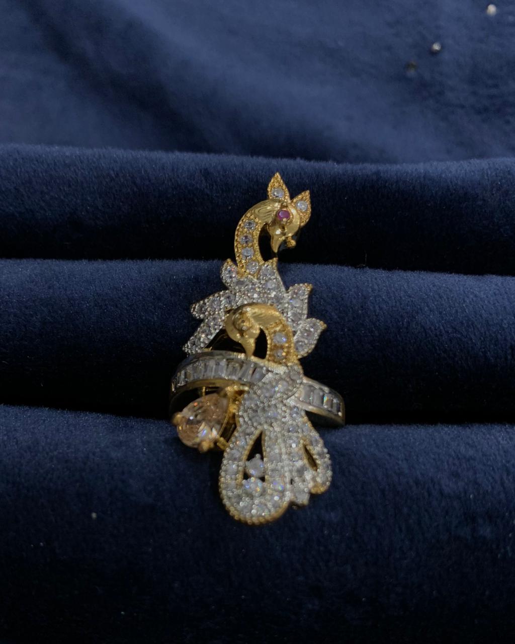 Beautiful AD Ring in peacock design