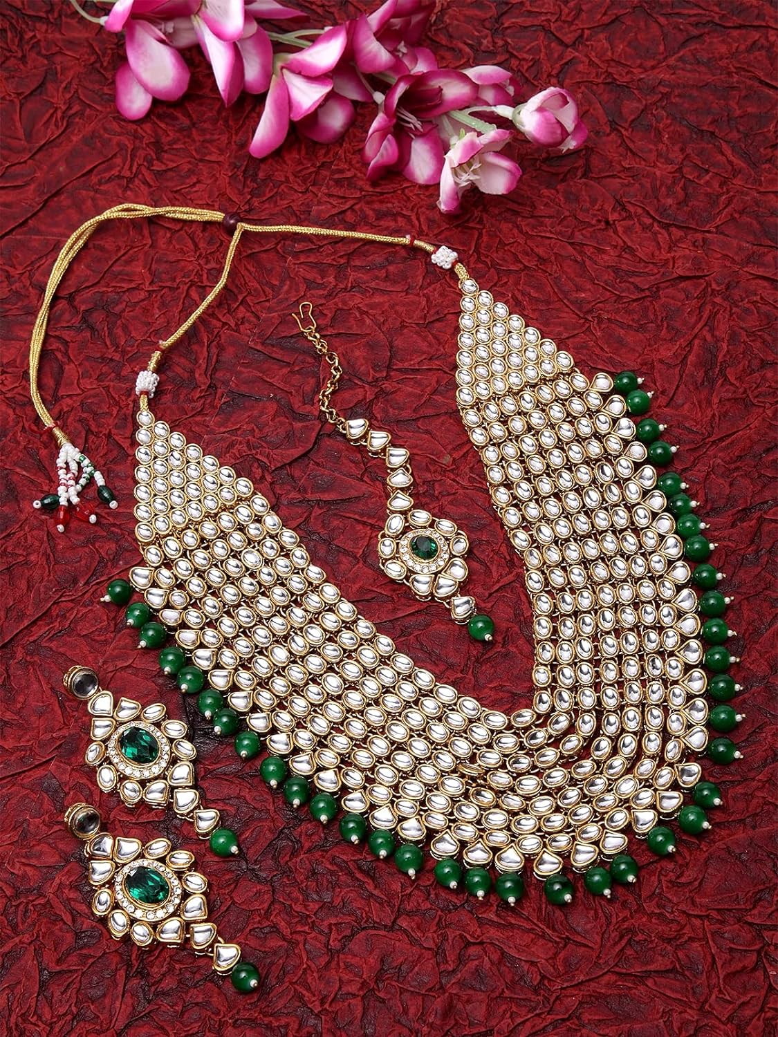 kundan set with maang teeka 02
